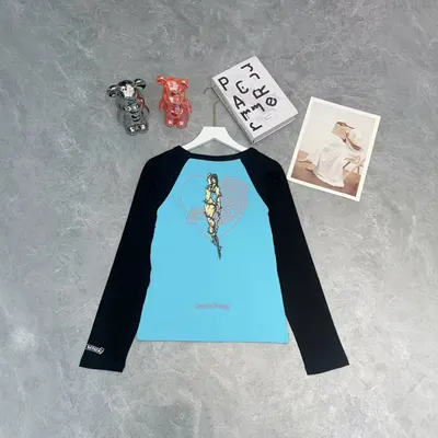 XCALA Long Sleeve Blue Black Graphic T-Shirt
