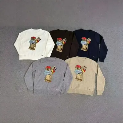 Ralph Lauren Bear Logo Crewneck Sweater White Casual