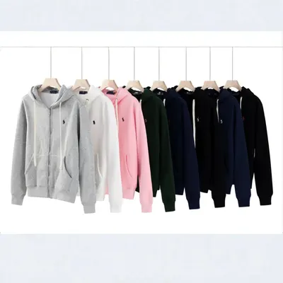 Polo Ralph Lauren Full Zip Hoodie Gray Casual Sweatshirt