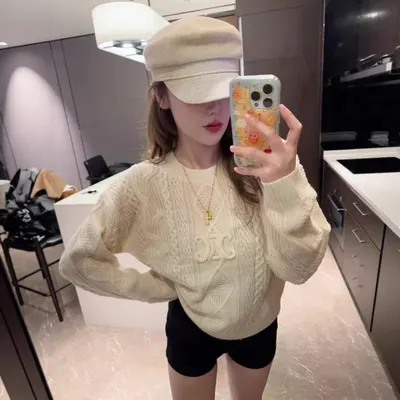 Cable Knit Cream Women's Sweater