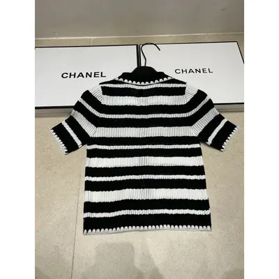 Chanel Striped Knit Black White Casual Top