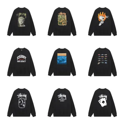 Stussy Black Graphic Print Hoodie