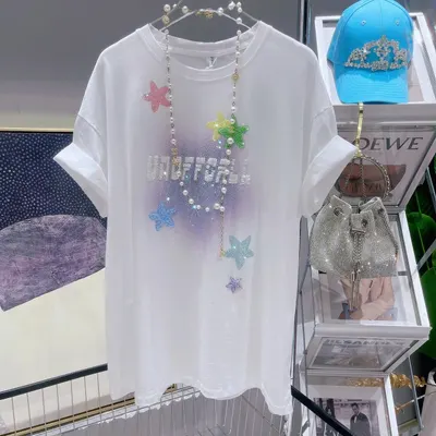 Unofficial White Star Print Oversized T-Shirt