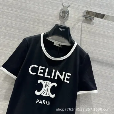 Celine Logo Black Casual T-Shirt