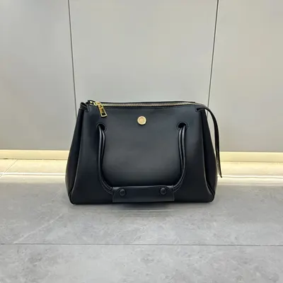 Leather Tote Black Classic Handbag