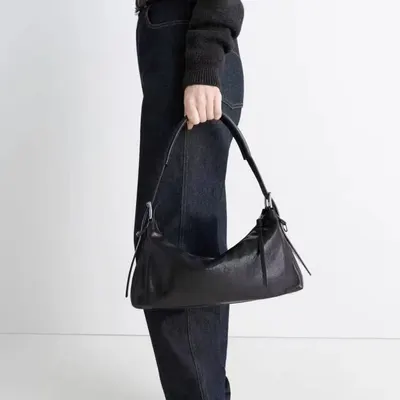 Leather Hobo Black Fashion Handbag