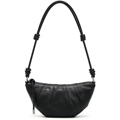 Leather Crossbody Bag Black Minimalist Design