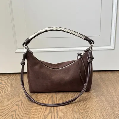 Brown Leather Hobo Shoulder Bag