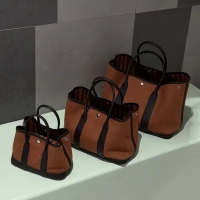 Canvas Tote Bag Brown Classic Style