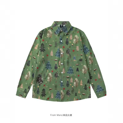 From Mars Printed Green Long Sleeve Shirt