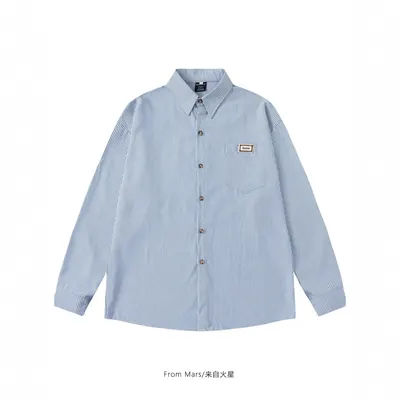 From Mars Striped Blue Long Sleeve Shirt