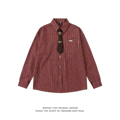 Moishe Tide Plaid Red Casual Shirt