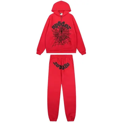 Spider Red Hoodie And Pants Set