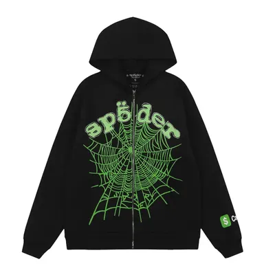 Sp5der Spider Web Black Zip Hoodie