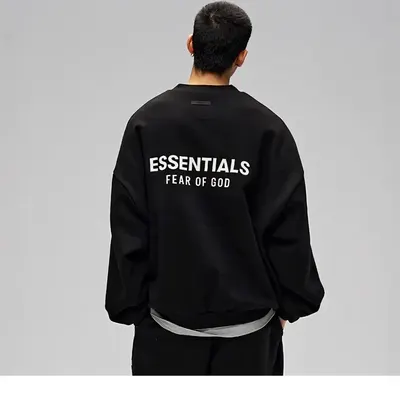 Fear Of God Essentials Black Oversized Sweatshirt