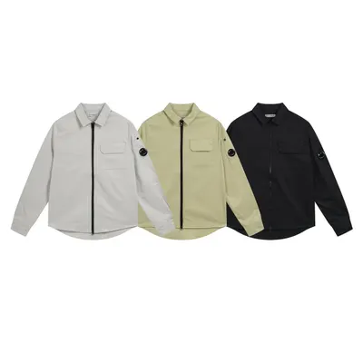 Cp Company Zip-Up Shirt Beige Utility Jacket