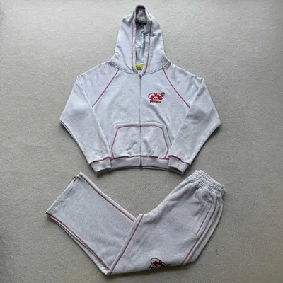 Hoiest Gray Zip Hoodie Sweatpants Set