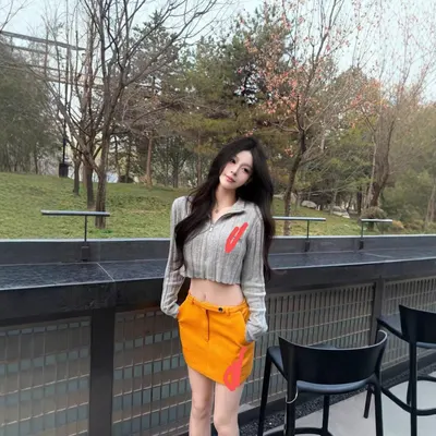 Unisex Knit Crop Top Gray Casual Sweater