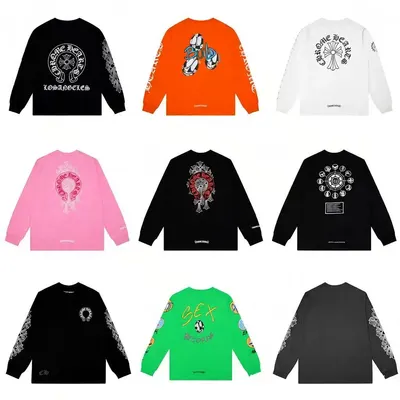 Chrome Hearts Long Sleeve Black Graphic T-Shirt