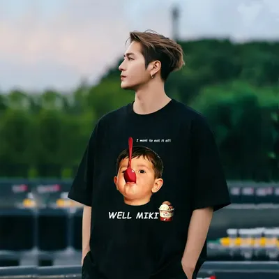 Well Miki Black Graphic Print T-Shirt