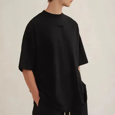 Unisex Oversized Black Basic T-Shirt