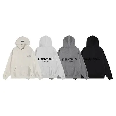 Fear Of God Essentials Hoodie Black Casual Sweatshirt