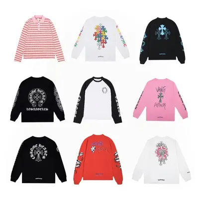 Chrome Hearts Long Sleeve Pink Graphic T-Shirt
