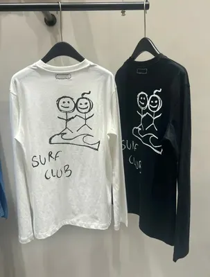 Surf Club Long Sleeve White Casual T-Shirt