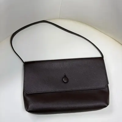 Leather Crossbody Bag Black Minimalist Style
