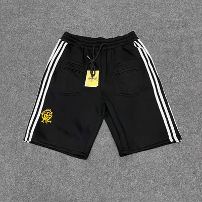 Black Sport Shorts With White Stripes Casual