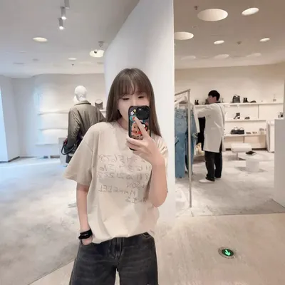 Unisex Oversized Beige Graphic Print T-Shirt