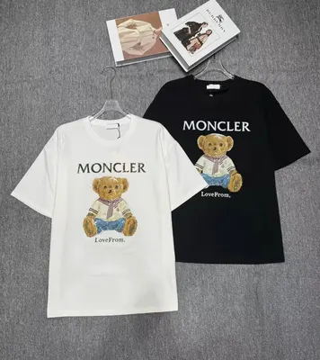 Moncler Bear Print White Casual T-Shirt